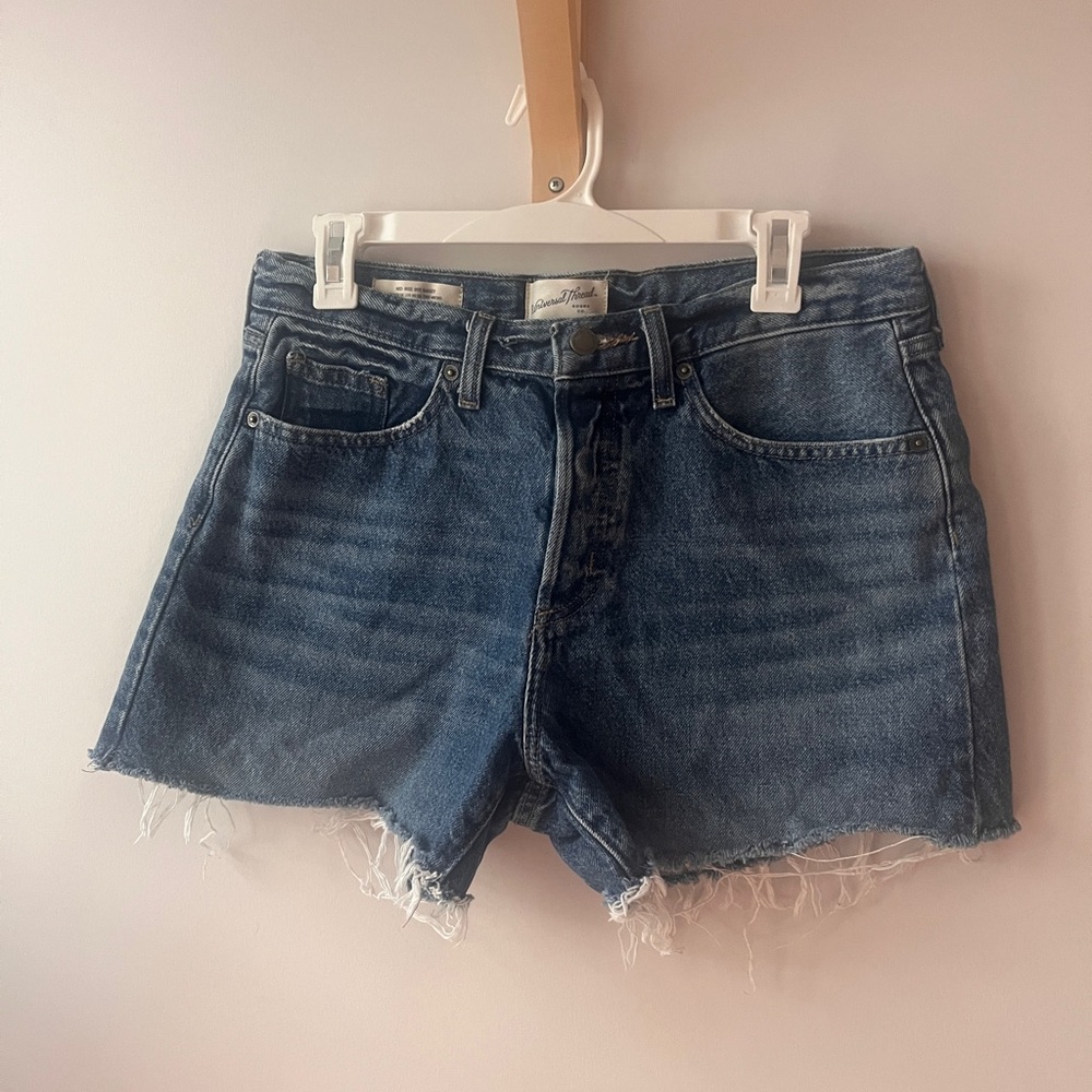 Mid-Rise 90s Baggy Jean Shorts, 6